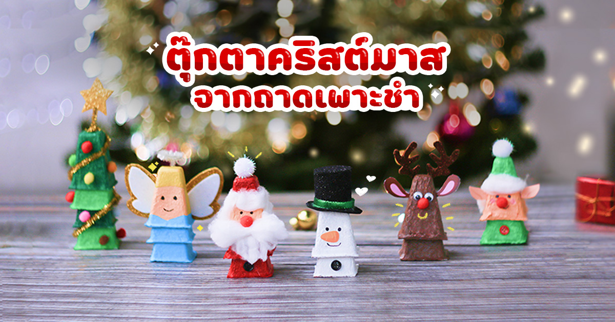 ตุ๊กตาคริสต์มาส จากถาดเพาะชำกระดาษ

