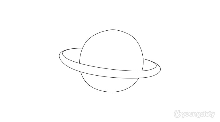 ขั้นตอนการวาดภาพ ดาวเสาร์ ขั้นตอนที่ 2