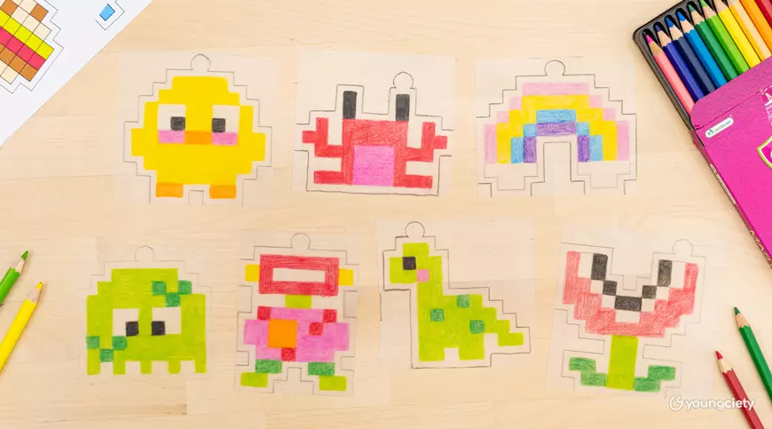 ภาพการ์ตูน พิกเซลอาร์ต (Pixel art) แบบต่าง ๆ