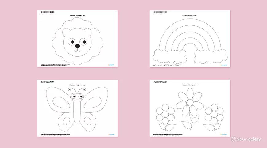 Pattern ศิลปะจากข้าวโพดอาหารปลา ทั้ง 4 แบบ
